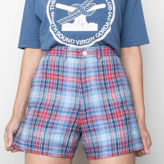 Plaid Linen Shorts - image 3