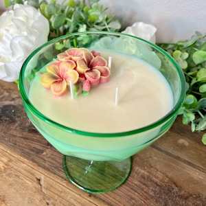 Vintage Dessert Cup Scented Candle, Vintage Glass Candle, Soy, Unique Gift, Flower Candle, Housewarming Gift, Women’s Gift, Bridesmaid Gift