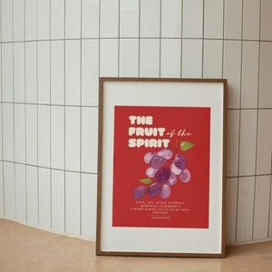 Fruit of The Sprit Art Print Digital Download | Bible Verse Art | Christian Wall Art | Biblical Artwork | Aesthetic Christian Poster |