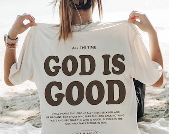 God is altijd goed PNG: christelijk bijbelvers (digitale download)