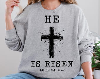 He Has Risen Easter, png-bestand: christelijk bijbelvers (digitale download)