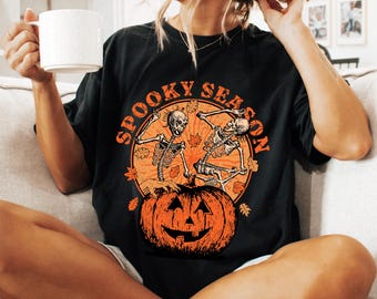 Dansend skelet, PNG: retro Halloween-sublimatieontwerp (300 dpi)