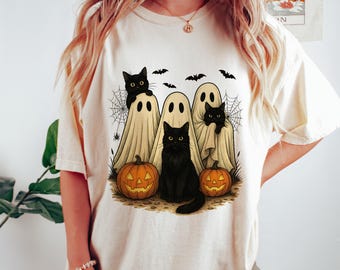 Black Cat Pumpkin PNG: Retro Halloween Clipart (Digital Download)