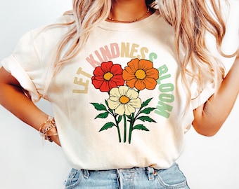 Fleur florale de la bonté : sublimation de chemise à fleurs rétro (téléchargement numérique)