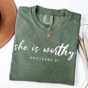 She is Worthy Christian T-Shirt Design: Women&#39;s Proverbs 31 PNG SVG