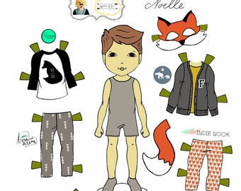 Gegenteil von fernen, Märchenbuch, Zusammenarbeit, "The Fantastic Mr und Mrs. Fox" Paper-Doll set, bedruckbare Papier Puppen, Halloween, Fox