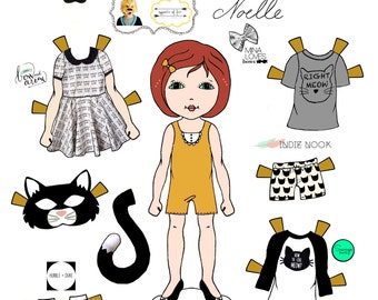 Gegenteil von weit, Märchenbuch, Zusammenarbeit, "Katze und Maus" Paper-Doll Set, druckbare Papierpuppen, Katze und Maus