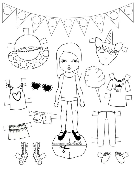 Buy Color Me Printable Black and Paper Dolls Hand Drawn Online in India - Etsy