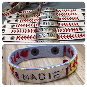 Baseball or Softball Personalized Name or Number Stitch Bracelet Baseball/Softball MOM Free Shipping image 7