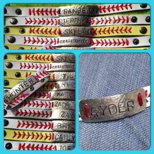 Baseball or Softball Personalized Name or Number Stitch Bracelet Baseball/Softball MOM Free Shipping image 6