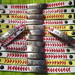 Baseball or Softball Personalized Name or Number Stitch Bracelet Baseball/Softball MOM Free Shipping image 5