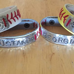 Baseball or Softball Personalized Name or Number Stitch Bracelet Baseball/Softball MOM Free Shipping image 4