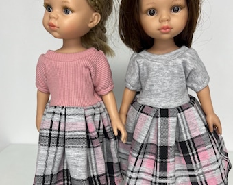 人形用チェック柄ドレス パオラ・レイナ・アミーガス 32 cm