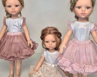 パオラ・レイナ・アミガス人形用チュールセット/人形用ブラウスとチュチュスカート/パオラ・レイナ32cm人形用チュールセット/ブラウスとチュチュスカート