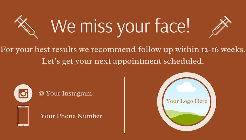Nurse Injector Med Spa Follow up Reminder Template - Etsy