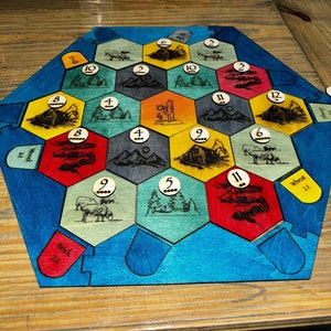 Premium Laser-Cut Catan Board Game Set - Includes Resource Tokens, Settlements, roads, and Cities