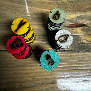 Laser-Cut Wooden Catan Resource Tokens - Complete Set of 95 Pieces - Catan Resource Card Replacements