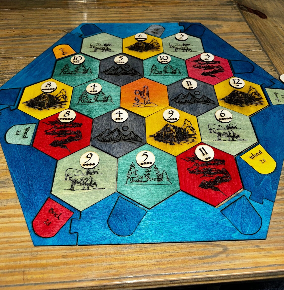 Premium Lasercut Catan Board Game Set Includes Resource Tokens