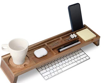 Solid Wood Desk Organizer, ,Pen Organizer，Office Desk Shelf,Home Desk Organization Rack