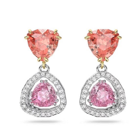 Swarovski Beating Heart Triangle Stud Earrings - image 1