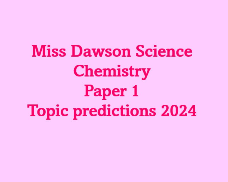 Predicciones del documento 1 de química del GCSE para 2024 imagen 1