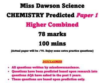 Chemie GCSE Predicted Paper 1 (AQA)