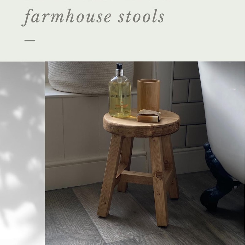 Wooden Bathroom Stool - Etsy UK