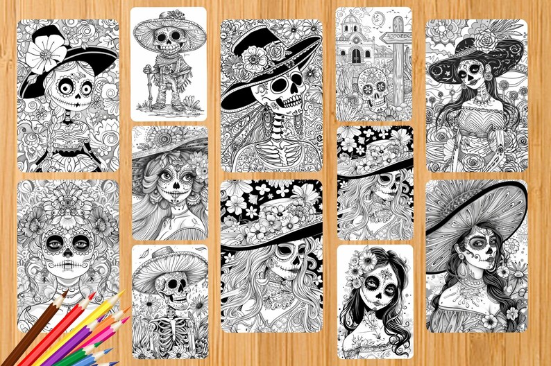 Dia De Los Muertos Coloring Book, Halloween Coloring Pages, Floral ...
