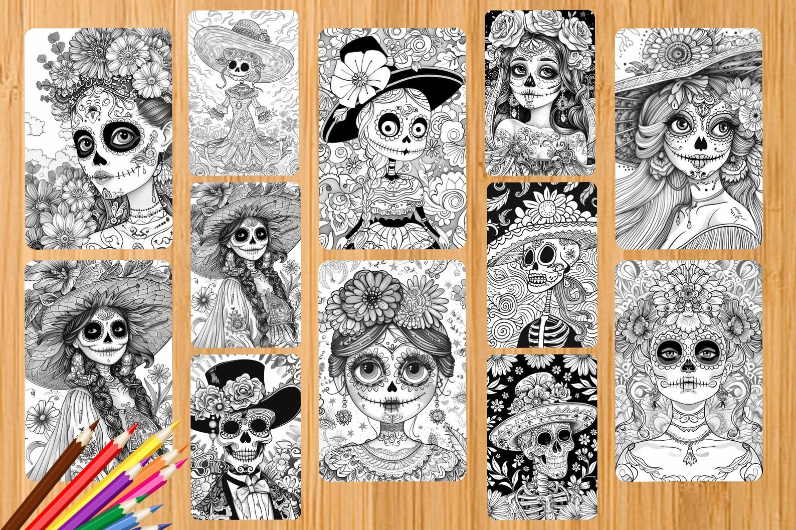 Dia De Los Muertos Coloring Book, Halloween Coloring Pages, Floral ...