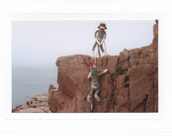 Sock Monkey Rock Climbers