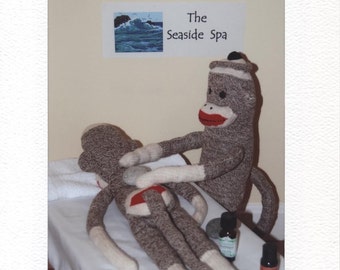 Sock Monkey Hot Rock Massage card