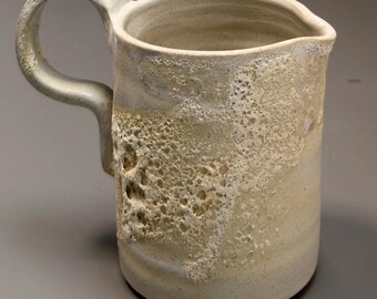 手作りセラミッククリーマー 250ml – ユニークな溶岩釉ストーンウェアピッチャー