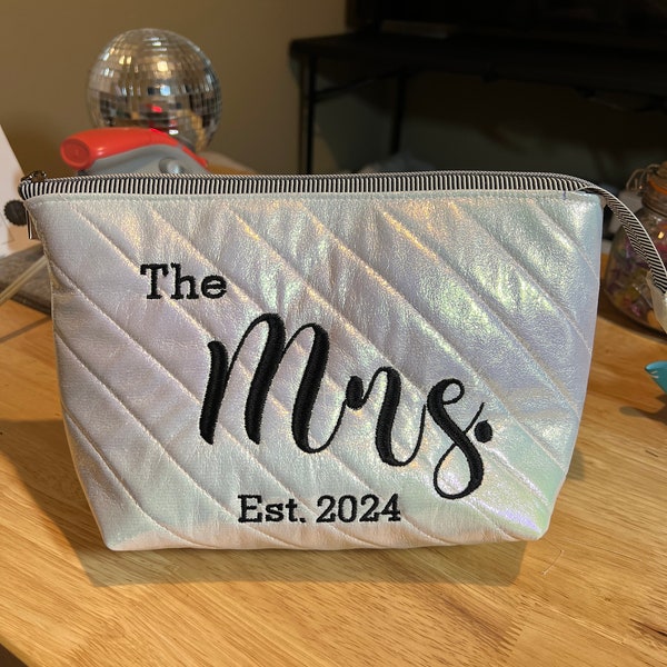 Monogrammed Bride Zipper Pouch