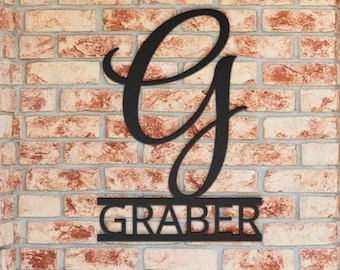 Personalized Metal Monogram Family Name Sign: Outdoor Porch Decor