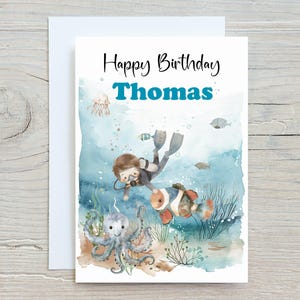 Personalised Nautical Birthday A5 Card & Envelope for Boys