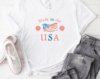 Camiseta con estampado de la bandera patriótica de EE. UU., camiseta del 4 de julio