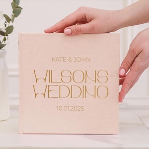 Alternative Wedding Guest Book, Polaroid or Instax Photo Album, Personalized Linen Guest Book, Anniversary Book