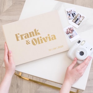 Wedding Linen Guest Book, Wedding Photo Album, Polaroid Guest Book Sign, Wedding Shower Gift, Wedding Essentials
