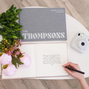 Wedding Guest Book Sign, Wedding Instax Photo Album, Polaroid Linen Guest Book, Custom 1st Anniversary Gift for Couple, Photo Guest Book