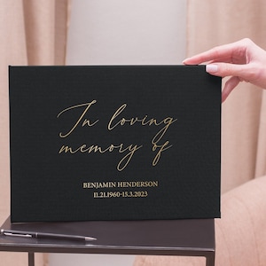 Libro de visitas para funerales Celebración de la vida Libro de visitas con letras negras En memoria de papá Diario de recuerdo de duelo Regalo de duelo