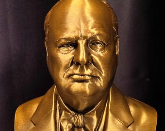 Winston Churchill Bust Sculpture – Historical Home Decor, British Prime Minister Sculpture, Political Leader Art