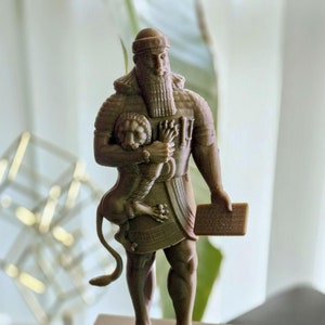 Ashurbanipal Statue: Bronze-Finish Neo-Assyrian King Bust