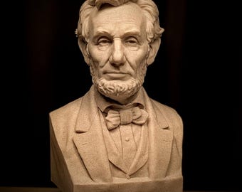 Buste d'Abraham Lincoln - sculpture Lincoln de style marbre - statue du président américain - décoration guerre civile - cadeau de pères fondateurs