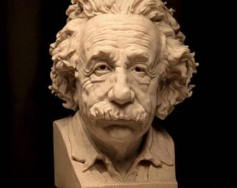 Albert Einstein High Quality Statue Bust - Hyper Realistic Marble Style Scientist Sculpture - Physics Teacher Gift - Office Library Decor