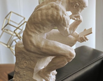 The Smartphone Thinker - Modern Satirical Sculpture