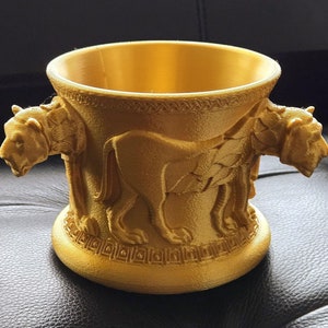 Ancient Persian Achaemenid Lion Motif Goblet Cup - Replica Artifact from Kelardasht, Iran - Persian Civilization 10th - 6th Century BCE