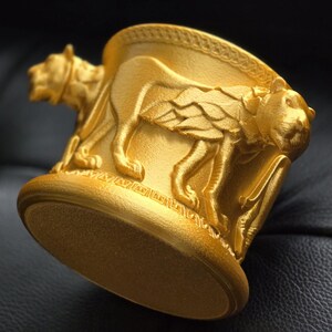 Ancient Persian Achaemenid Lion Motif Goblet Cup Replica Artifact