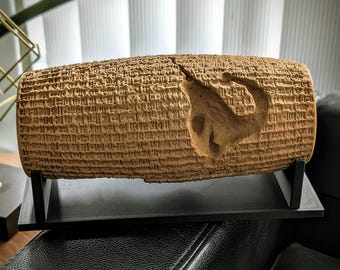 キュロス円筒博物館レプリカ - キュロス大王 - 人権憲章第1号 古代ペルシャ バビロン 楔形文字粘土板 アケメネス朝