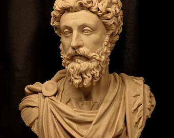 Portrait Bust of Marcus Aurelius - Stoic Philosophy Art - Meditations - Pax Romana - Roman Empire