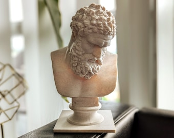 Zeitlose Marmor Verbundstoff Farnese Hercules Büste - Antike griechische Mythologie Dekor - Großes Geschenk für Klassische Kunst Liebhaber